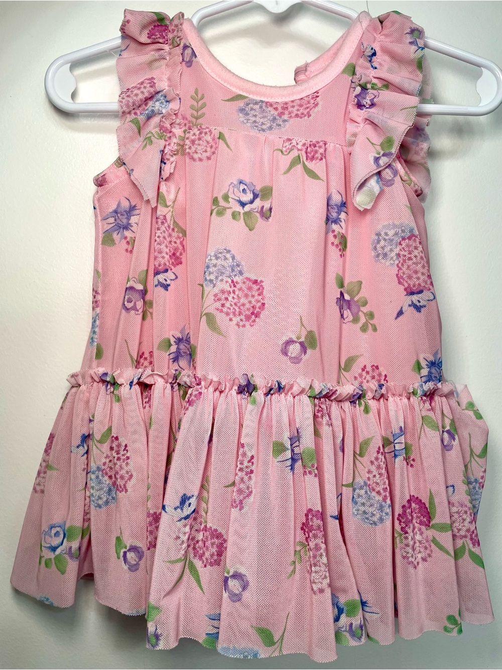 baby Girls Pink Floral Ruffle Sundress